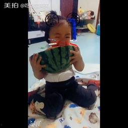 宝宝吃大瓜搞笑视频下载,萌娃瞬间萌化人心